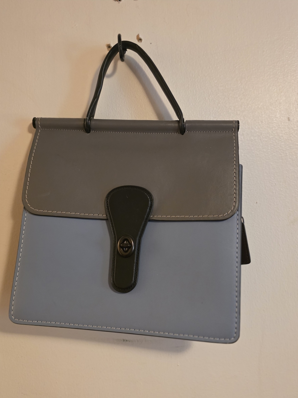 Coach Classic Two-Tone Top-Handle Women’s Bag in Gray and Blue